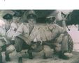 No 77 Squadron Association Noemfoor Island photo gallery - John Eddie (MO), Frank Newton (Equipment Officer), Harry Sullivan (Intello) November 1944 ( J Mitchell)